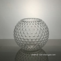custom transparent embossed ball shape round glass vase